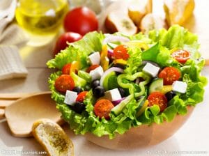 Fresh salad for dry eye diet