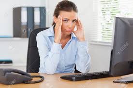 women stressing from dry eye symptoms
