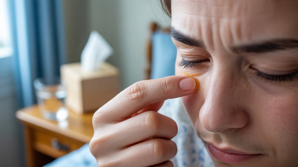 crusty eyes symptom evaluation