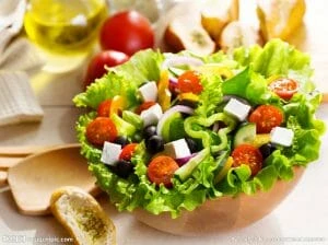 Fresh salad for dry eye diet