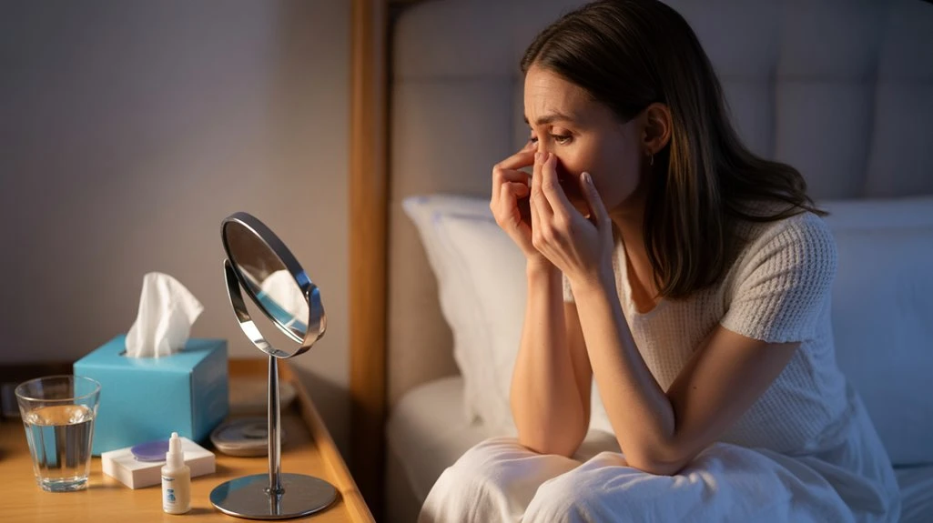 morning eye watering causes