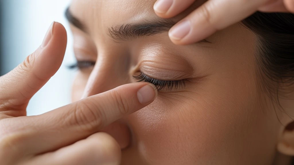 upper eyelid massage technique